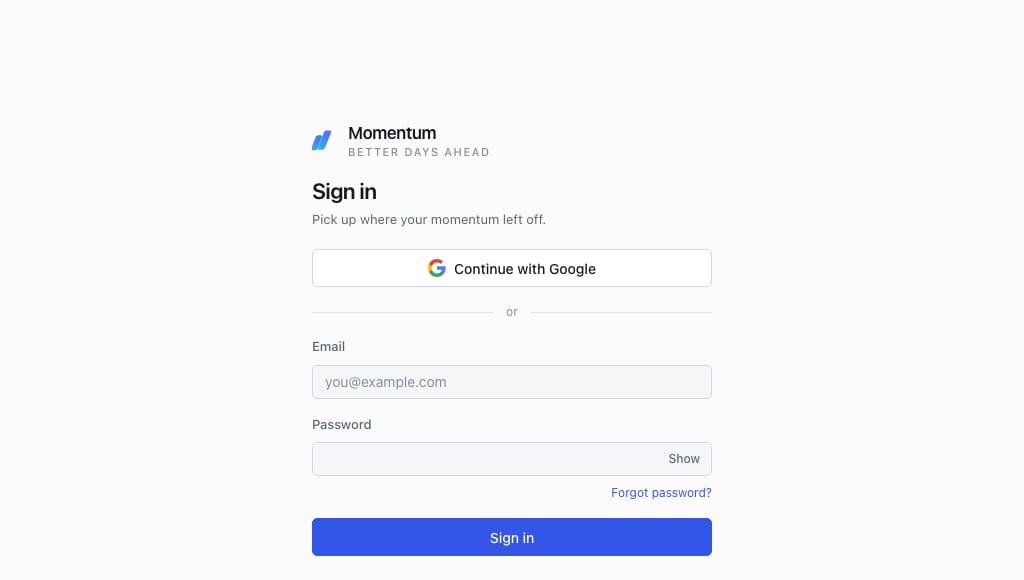 Momentum screenshot